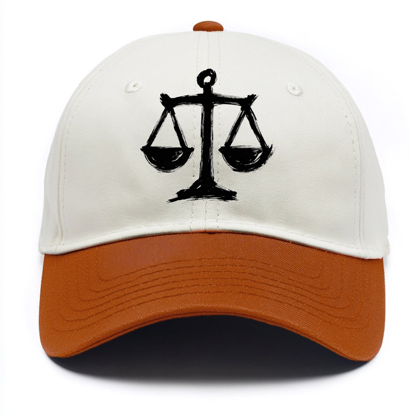Scales of justice - equality and fairness bold ink style - Two Tone Cap - Orange