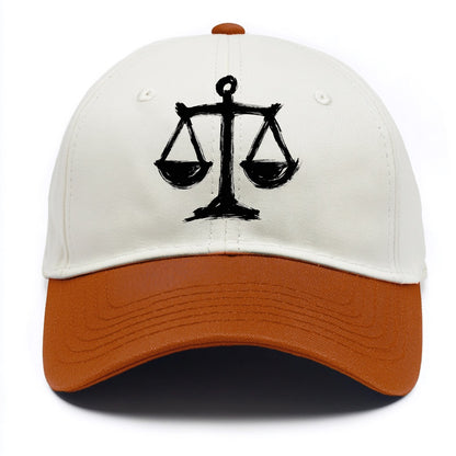 Scales of justice - equality and fairness bold ink style - Two Tone Cap - Orange