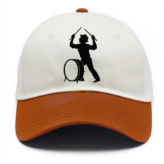 Drummer with drumsticks raised high - Two Tone Cap - Orange