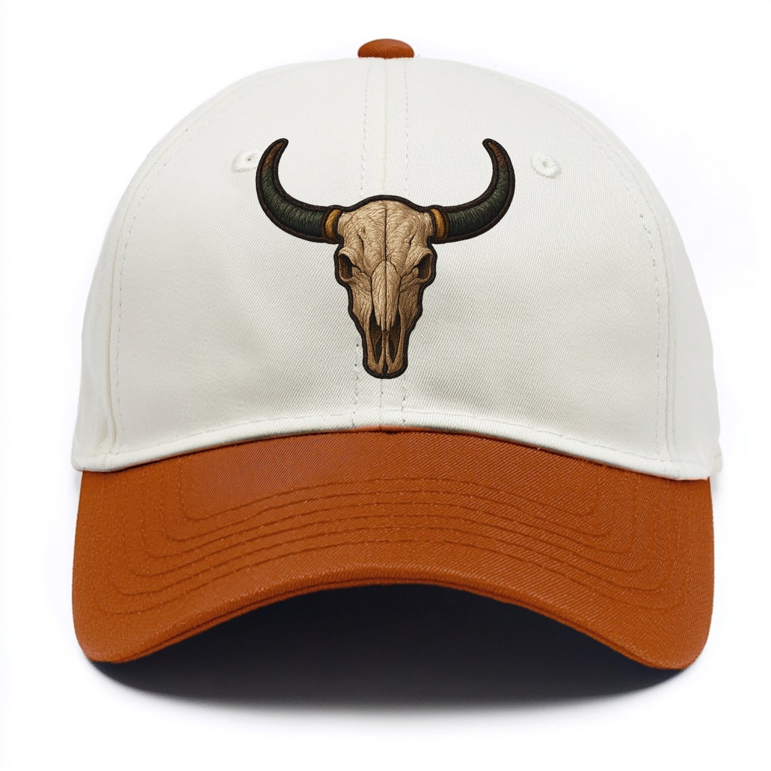Bull Skull  - Two Tone Cap - Orange