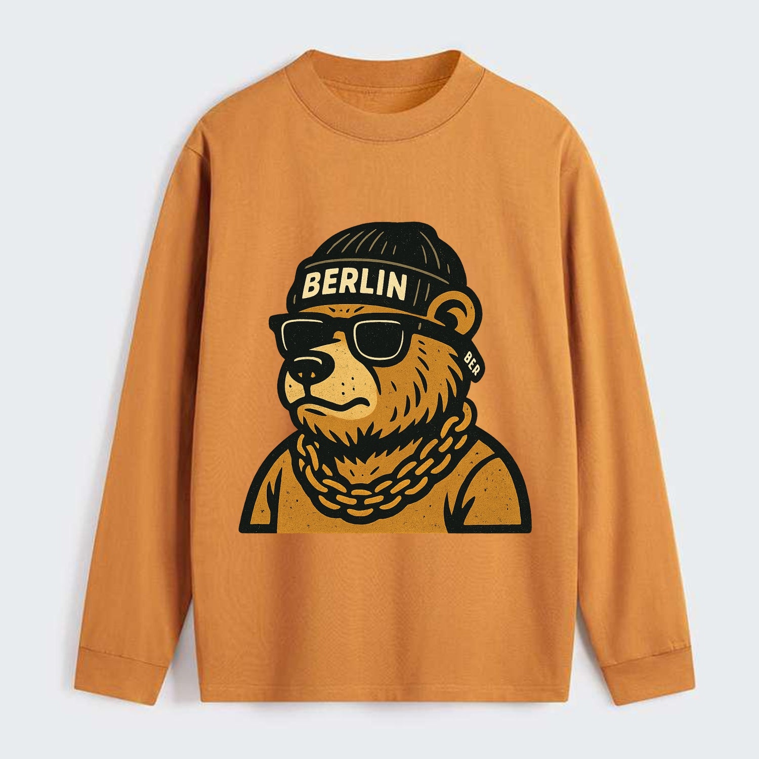 Berlin Bear - Classic Long Sleeve Shirt - Orange