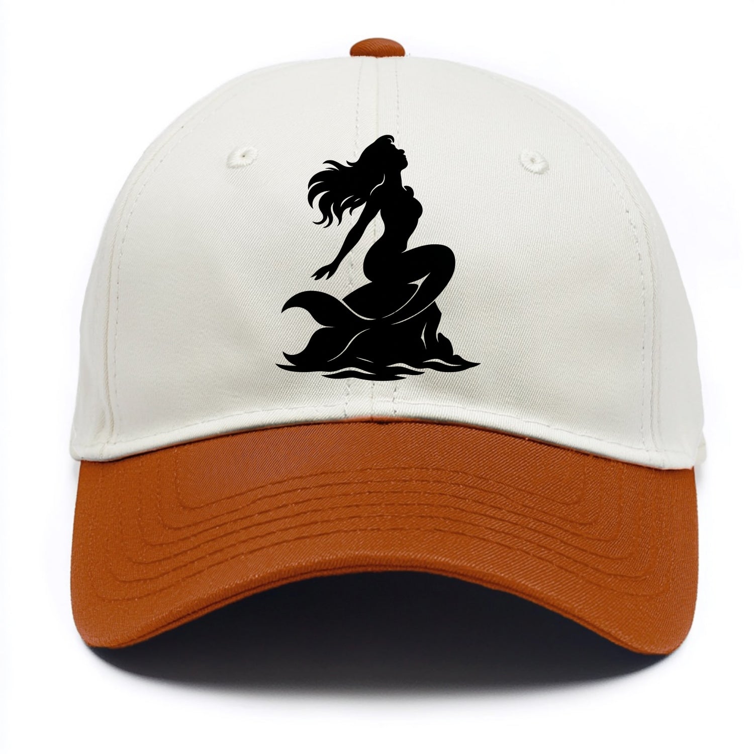 Mermaid on ocean rock - Two Tone Cap - Orange
