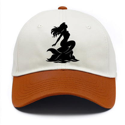 Mermaid on ocean rock - Two Tone Cap - Orange
