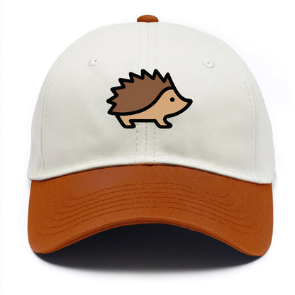 Hedgehog - Brown spiky back flat side profile - Two Tone Cap - Orange