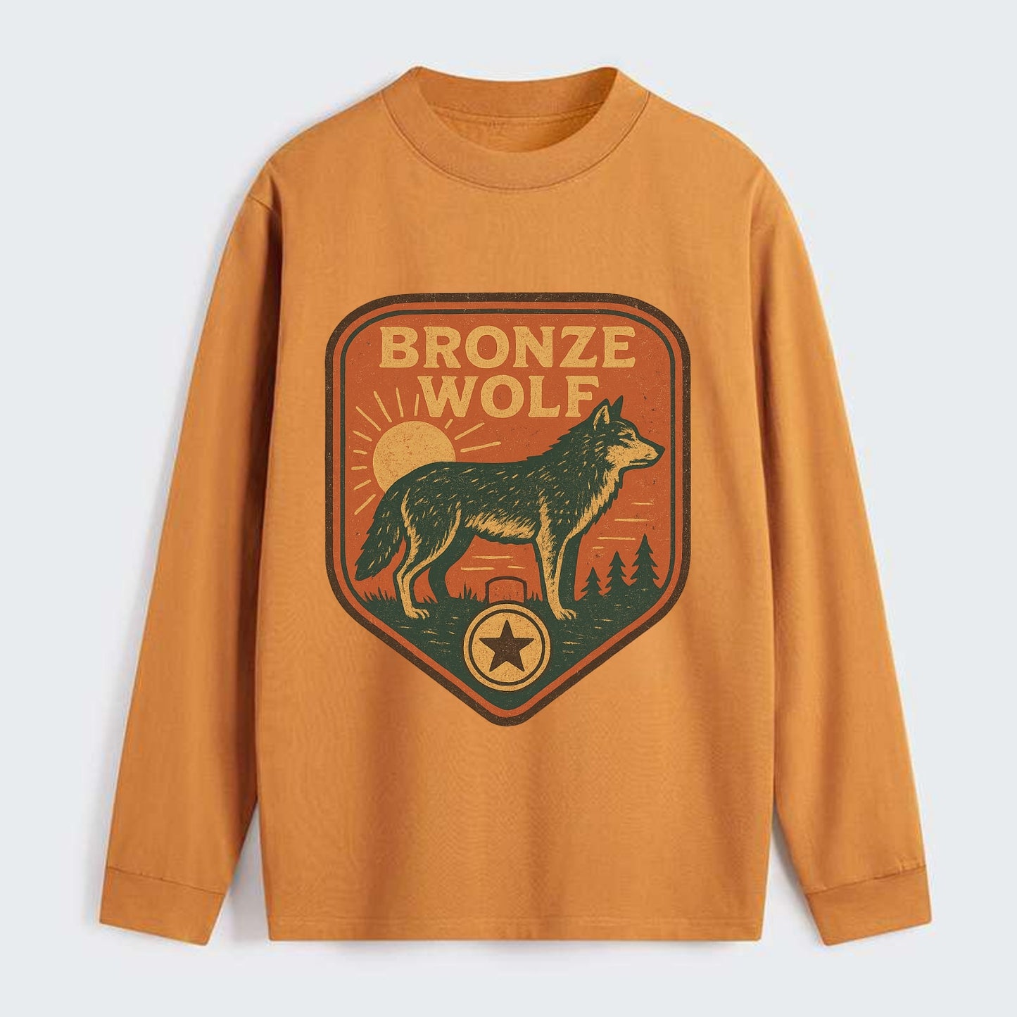 Bronze Wolf Medal  - Classic Long Sleeve Shirt - Orange