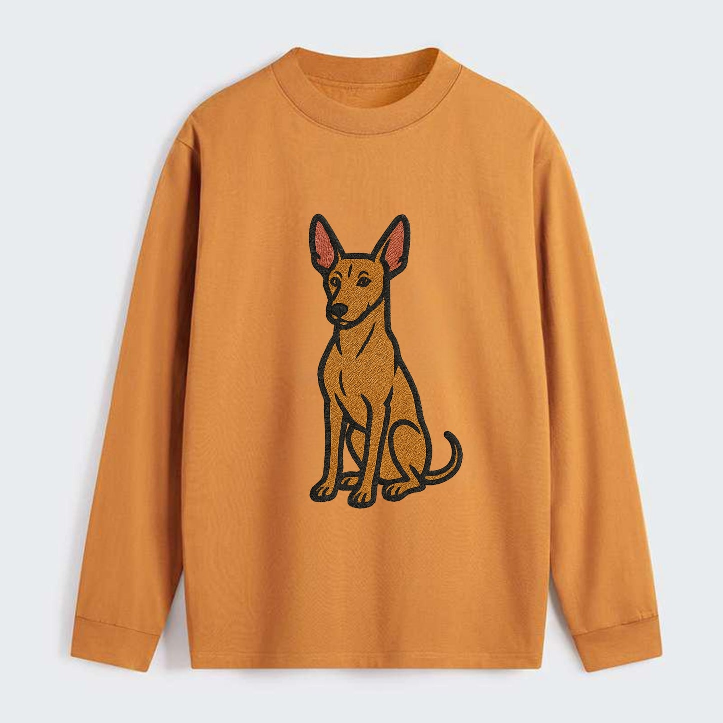 Pharaoh Hound - Tan colored embroidered pose - Classic Long Sleeve Shirt - Orange