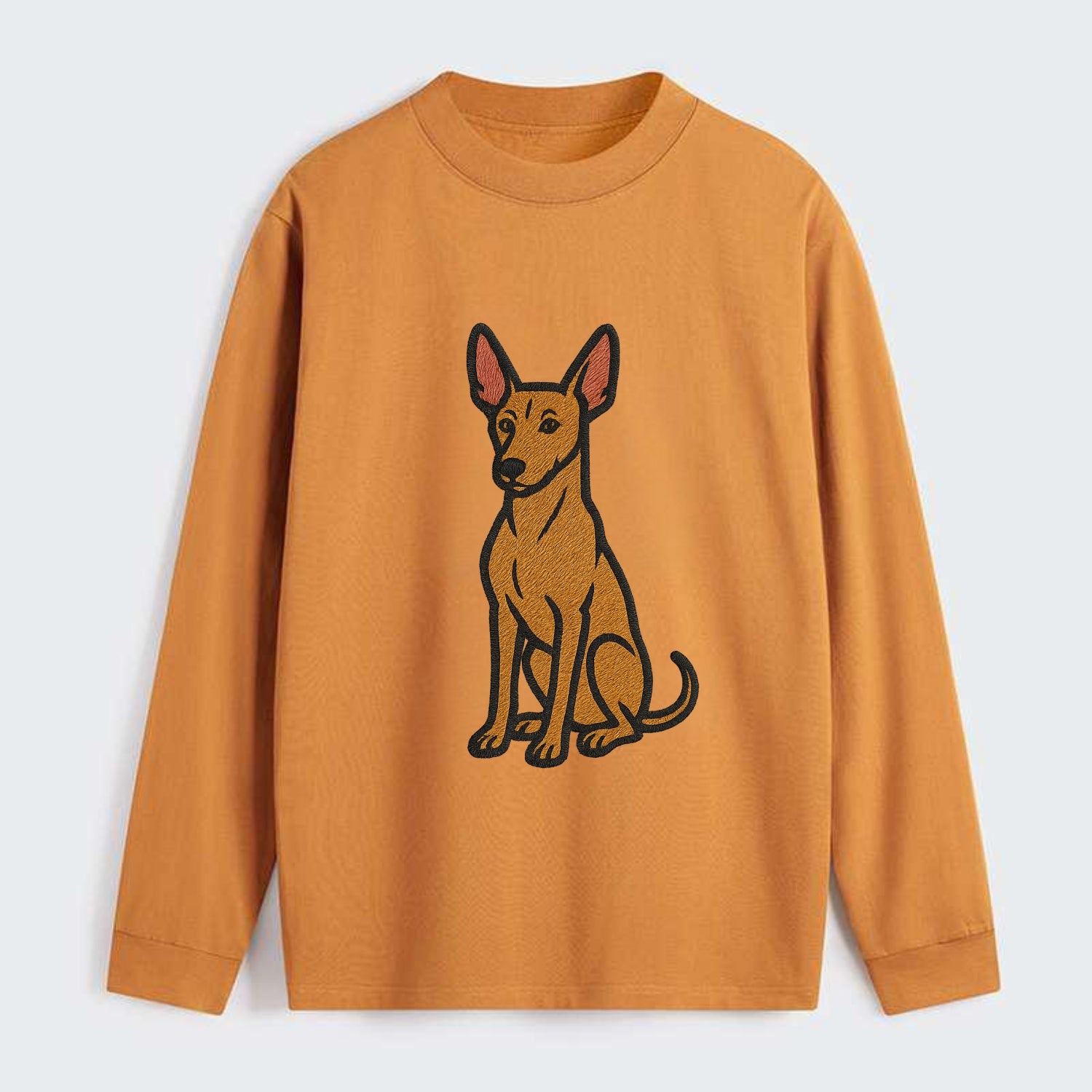 Pharaoh Hound - Tan colored embroidered pose - Classic Long Sleeve Shirt - Orange