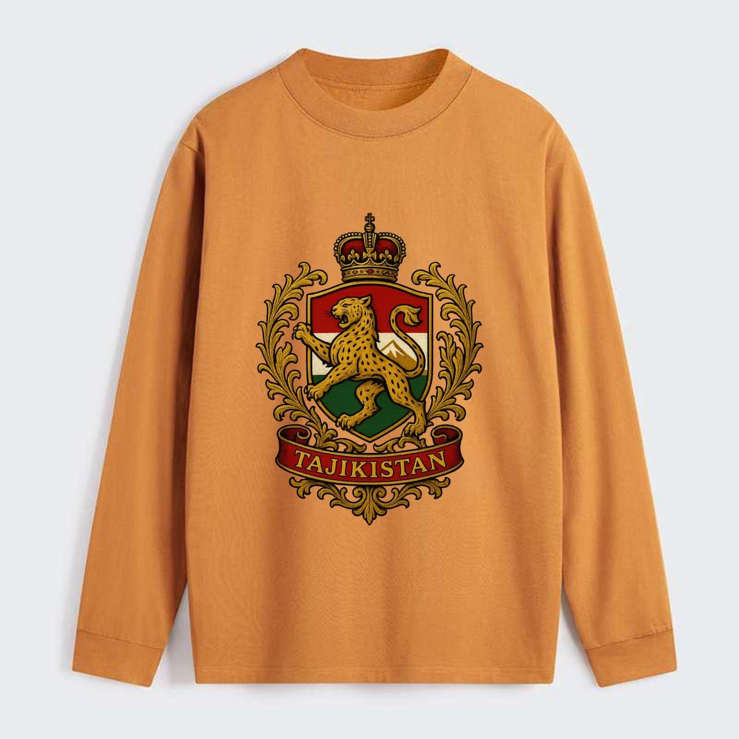 Tajikistan Heritage Badge - Classic Long Sleeve Shirt - Orange