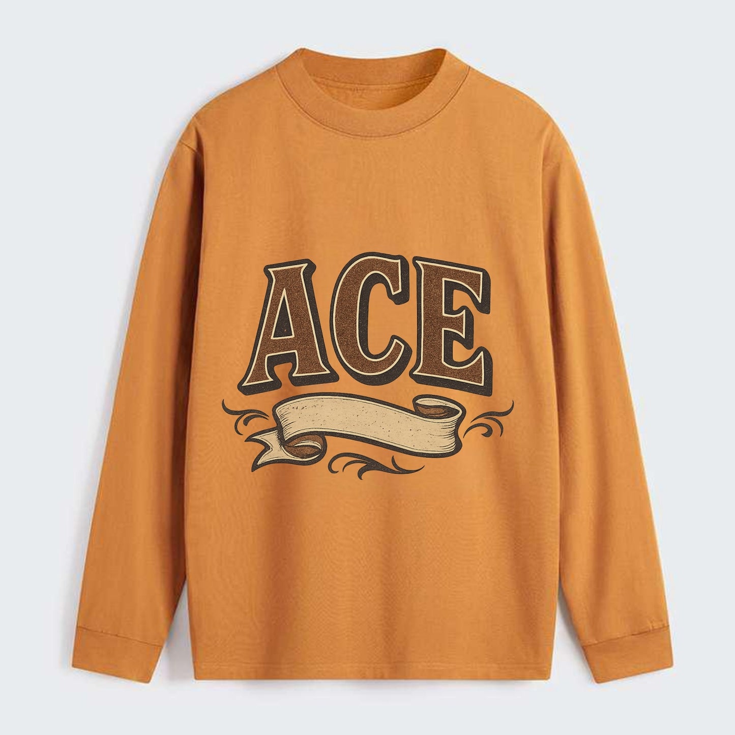 Bold typography design - "ACE" - expert, the best at something - Classic Long Sleeve Shirt - Orange