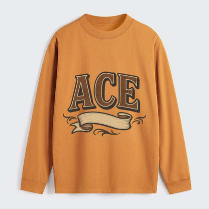 Bold typography design - "ACE" - expert, the best at something - Classic Long Sleeve Shirt - Orange