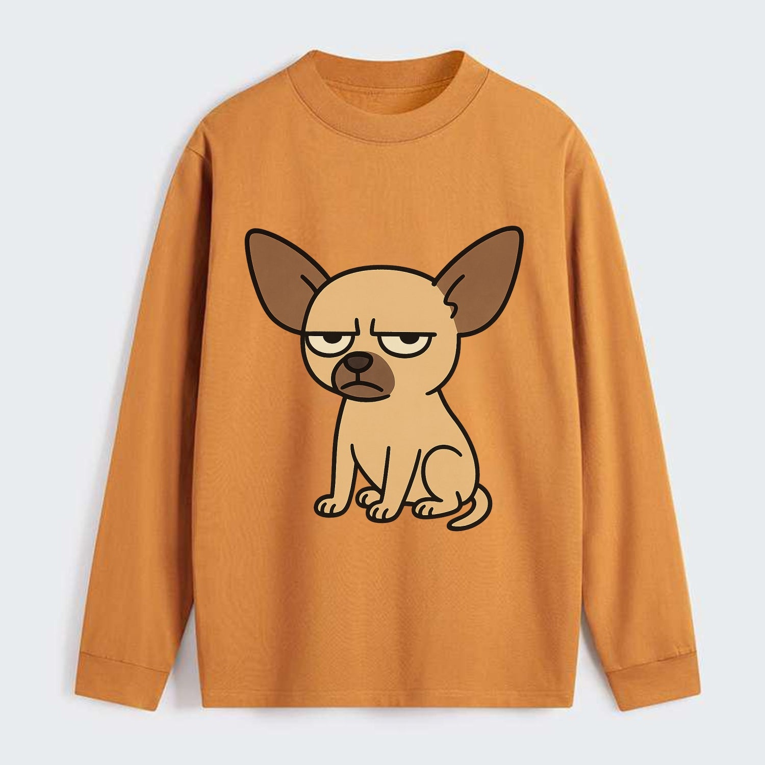 The Chihuahua Judging Silently - Classic Long Sleeve Shirt - Orange