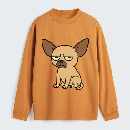 The Chihuahua Judging Silently - Classic Long Sleeve Shirt - Orange