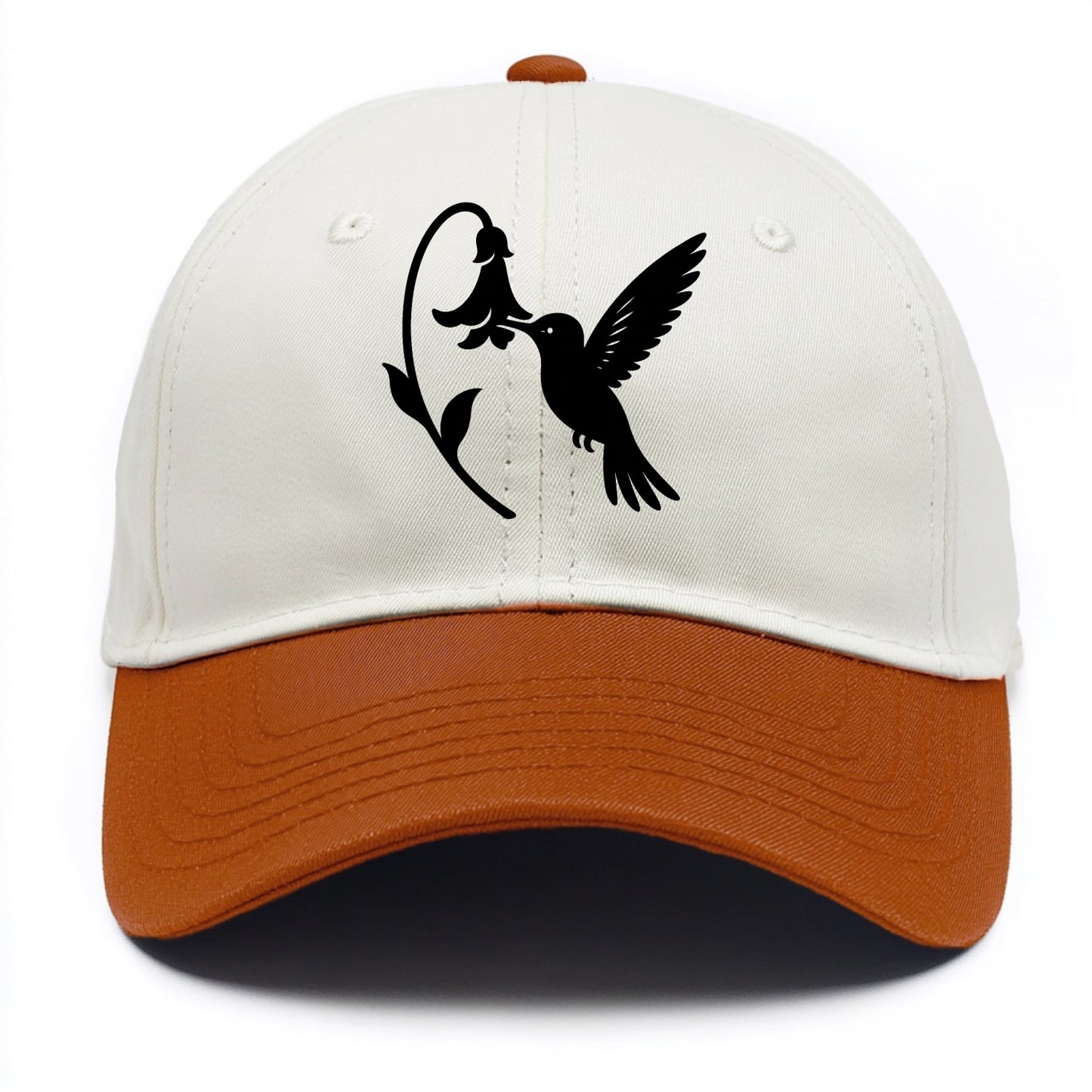 Hummingbird hovering at flower - Two Tone Cap - Orange