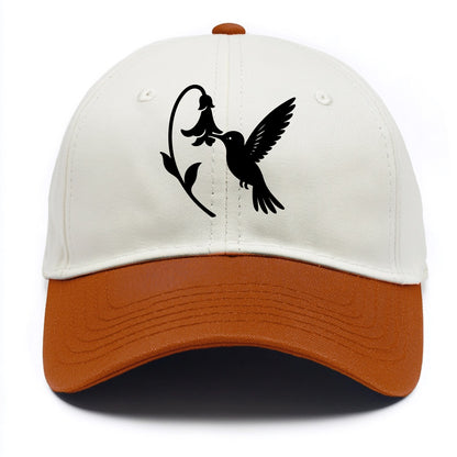 Hummingbird hovering at flower - Two Tone Cap - Orange