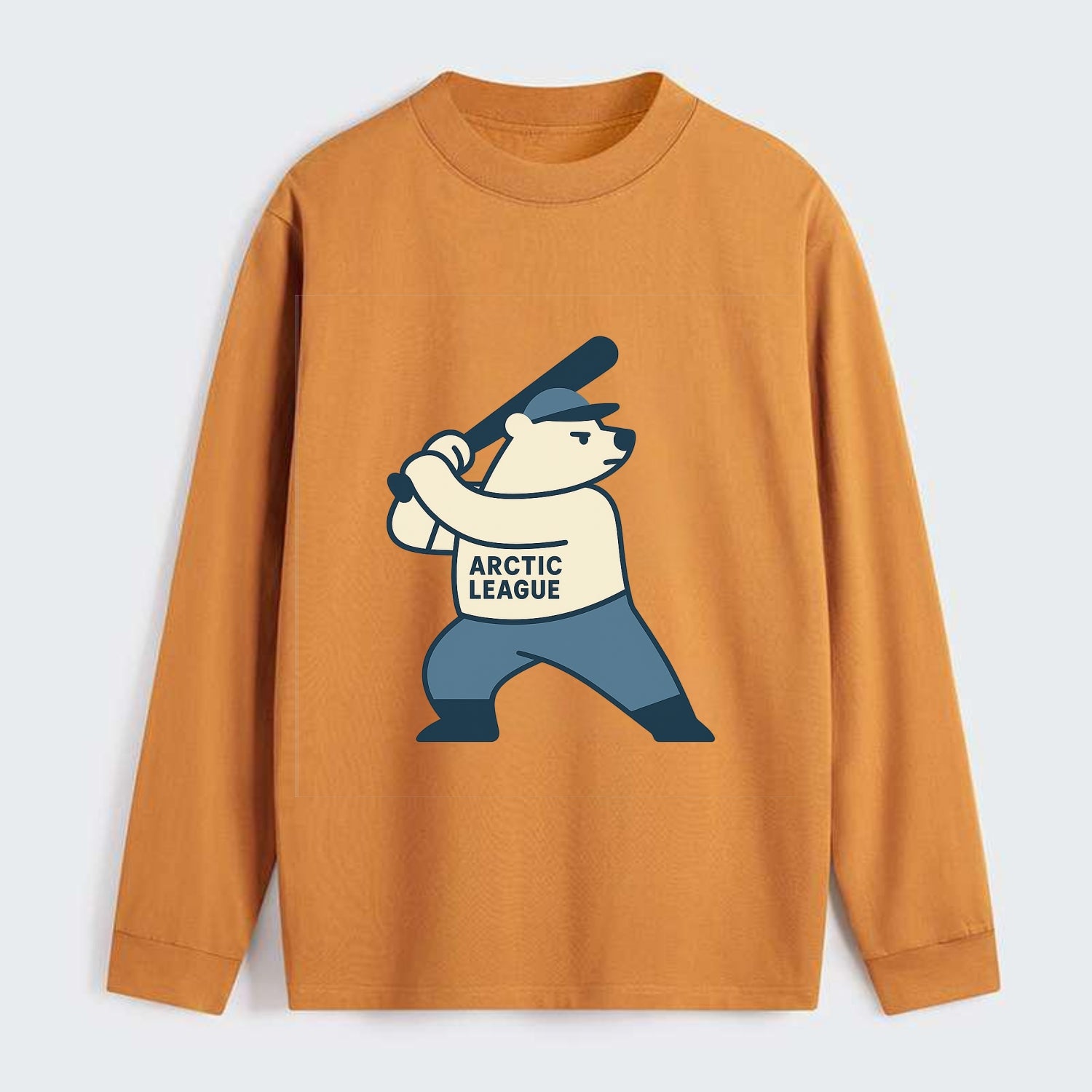 Polar Bear Baseball MVP - Classic Long Sleeve Shirt - Orange