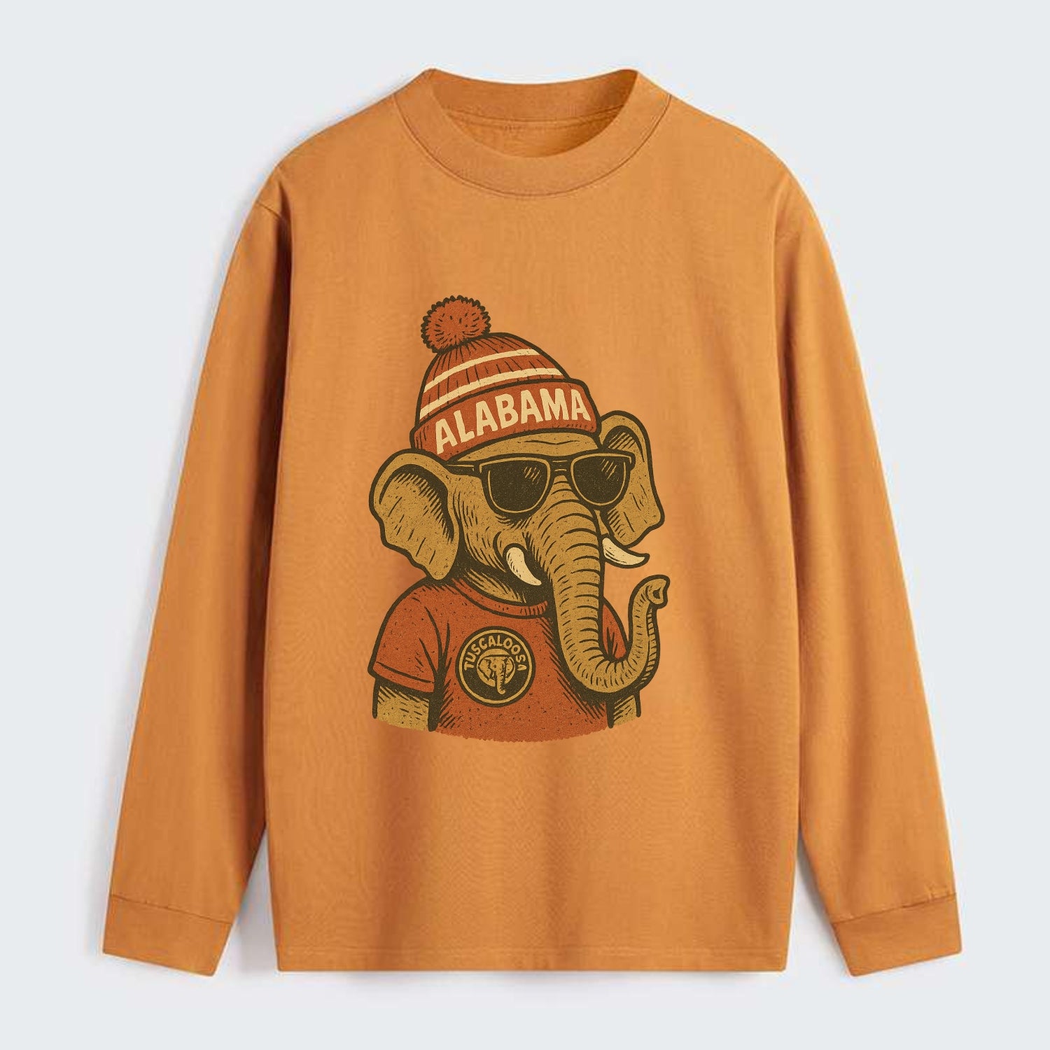 Tuscaloosa Crimson Elephant wearing Alab - Classic Long Sleeve Shirt - Orange