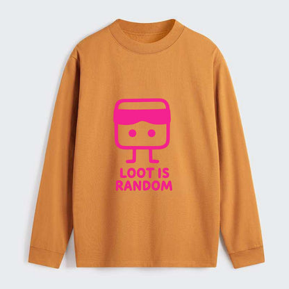 LOOT IS RANDOM | Dice wearing blindfold - Classic Long Sleeve Shirt - Orange