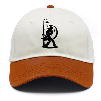 Blues harmonica player under streetlight - Two Tone Cap - Orange