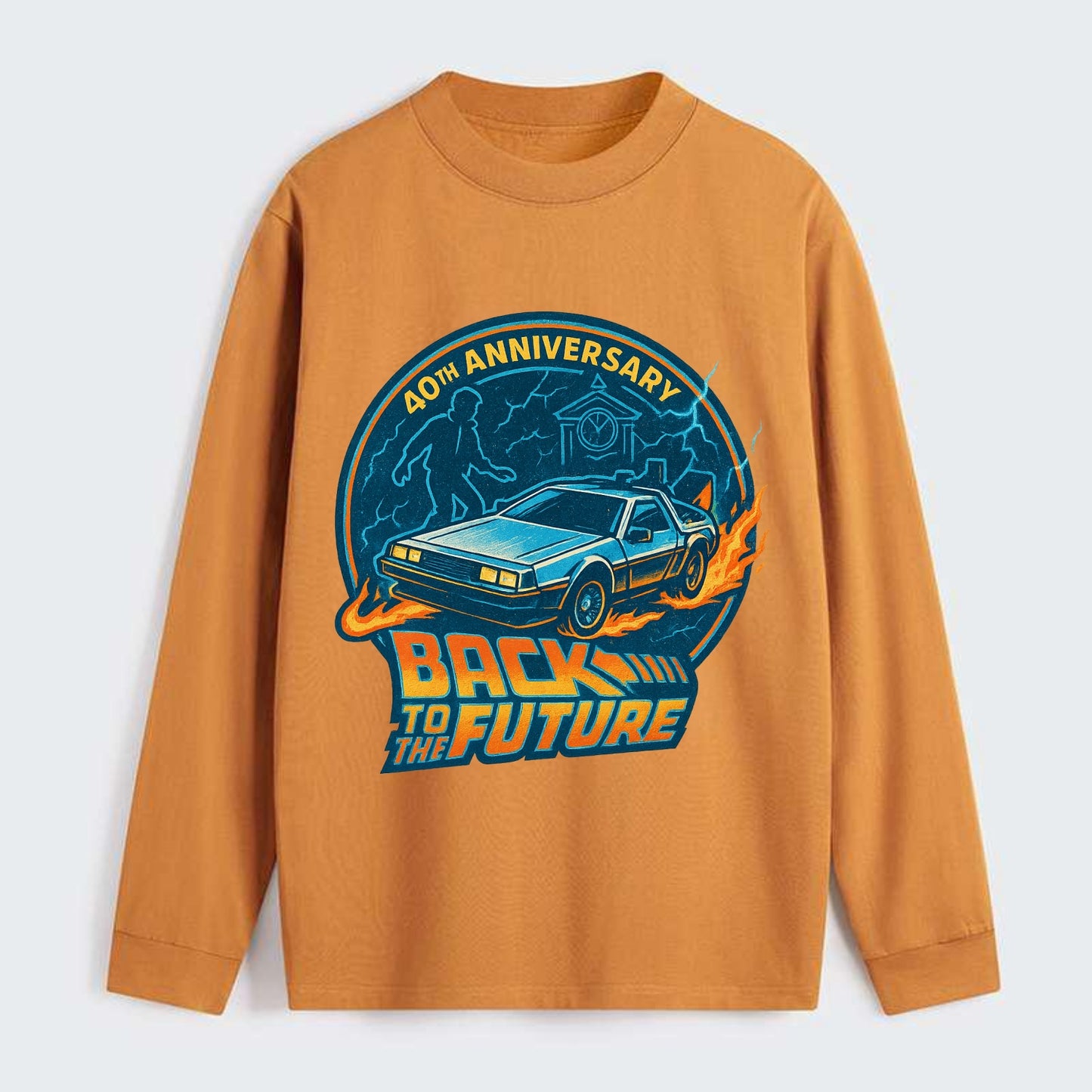 Back To The Future 40th Anniversary - Classic Long Sleeve Shirt - Orange