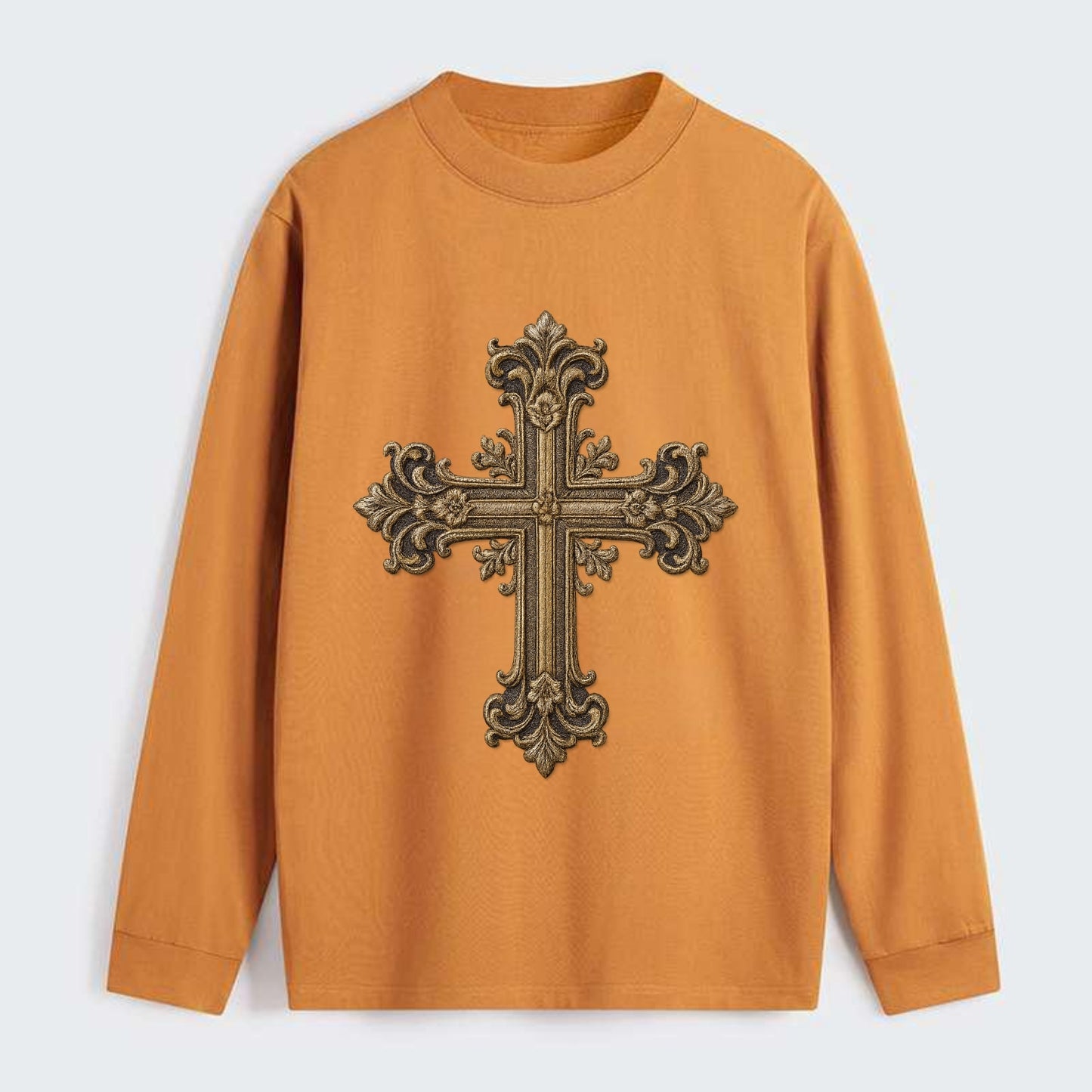 Victorian Cross  - Classic Long Sleeve Shirt - Orange