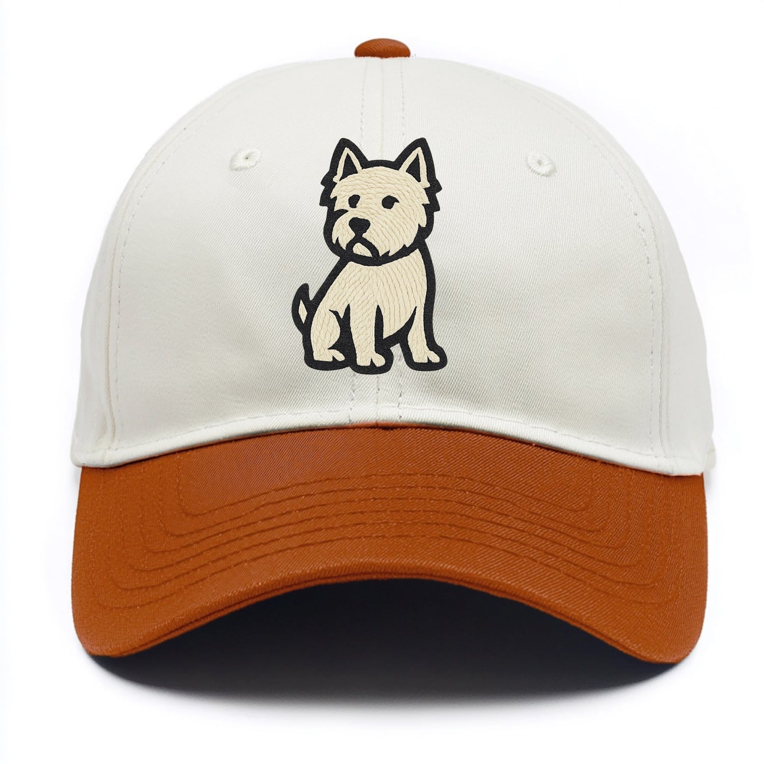 West Highland White Terrier - Alert stan Two Tone Cap - Orange