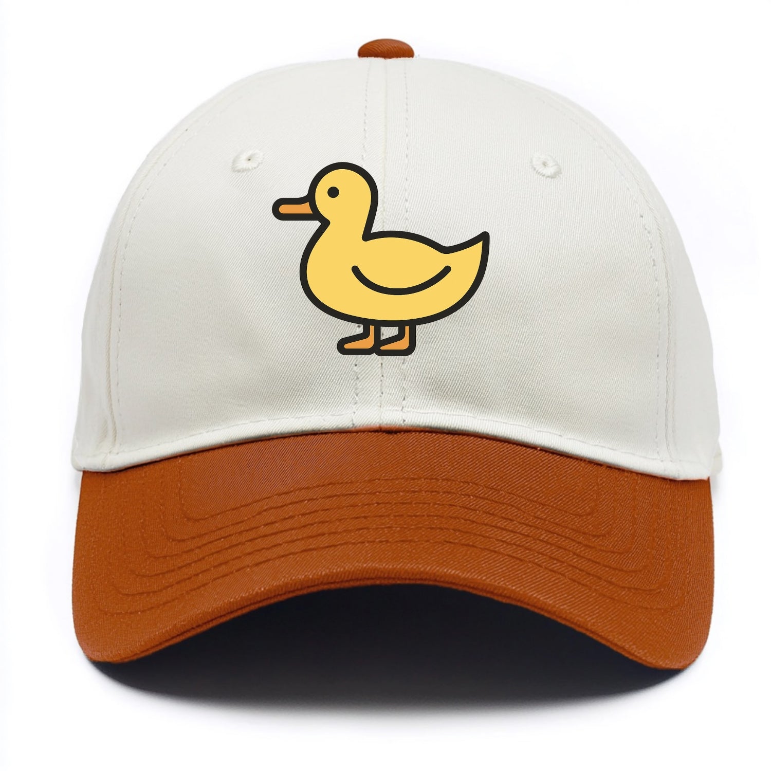 Duck - Yellow mallard flat side profile - Two Tone Cap - Orange