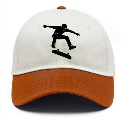 Skateboarder doing kickflip trick - Two Tone Cap - Orange