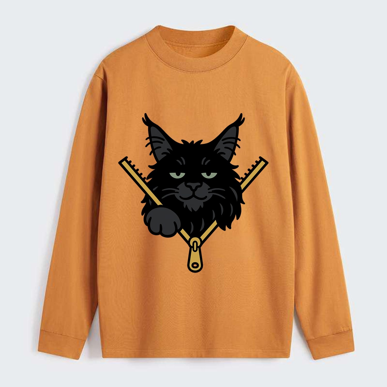 Black Maine Coon - Classic Long Sleeve Shirt - Orange