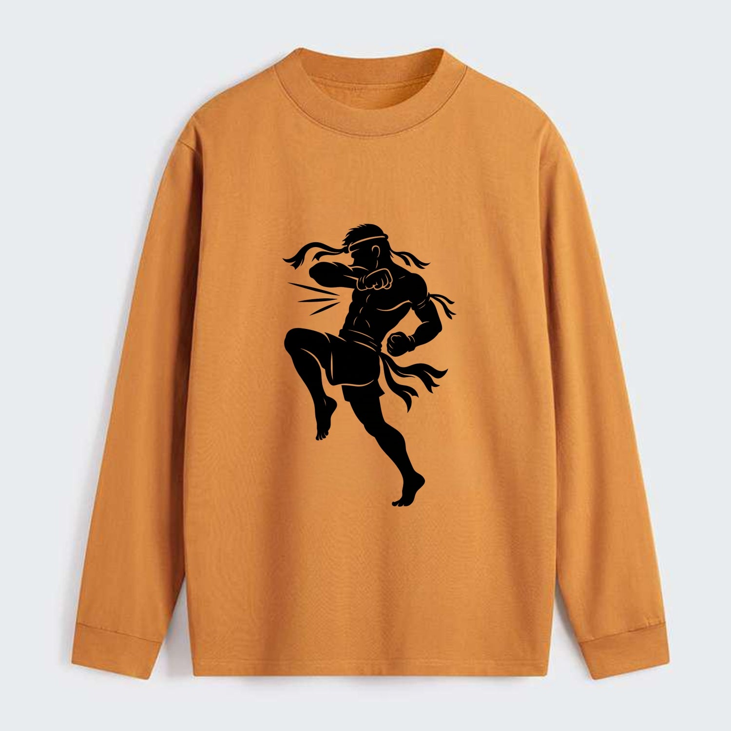 Thai Muay Thai fighter elbow strike - Classic Long Sleeve Shirt - Orange