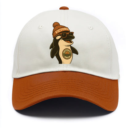 Victoria Orca wearing Victoria beanie wi - Two Tone Cap - Orange