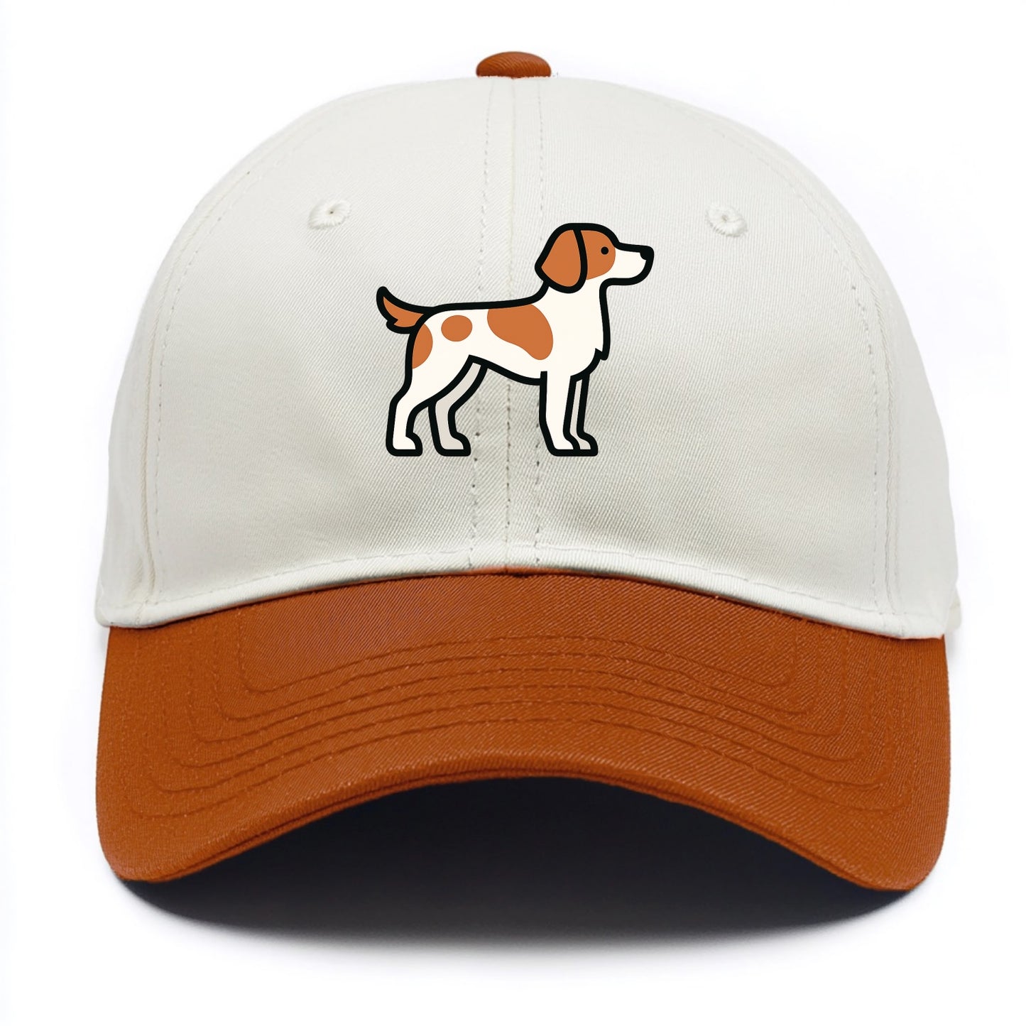 Brittany Spaniel - Orange and white flat side profile - Two Tone Cap - Orange
