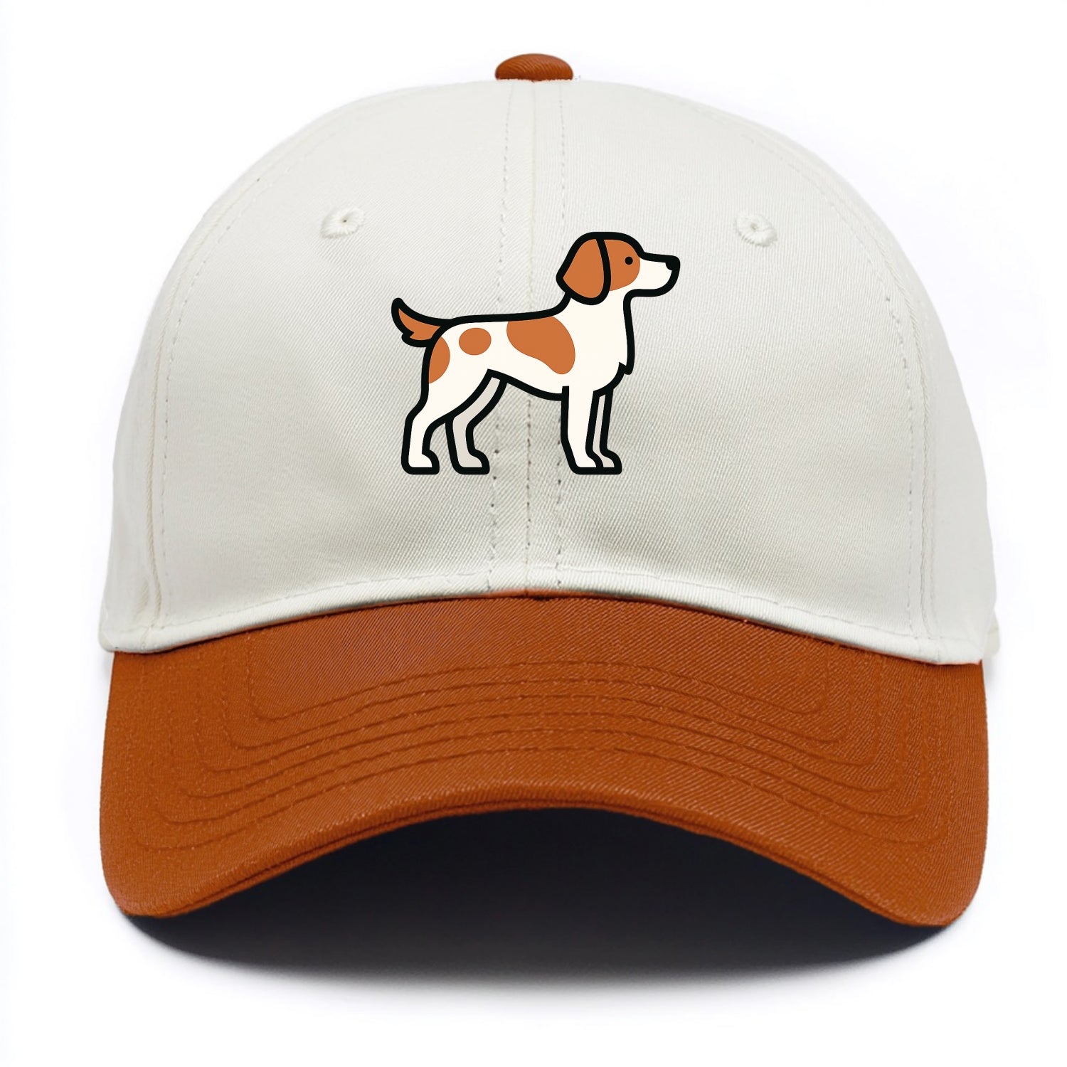 Brittany Spaniel - Orange and white flat side profile - Two Tone Cap - Orange