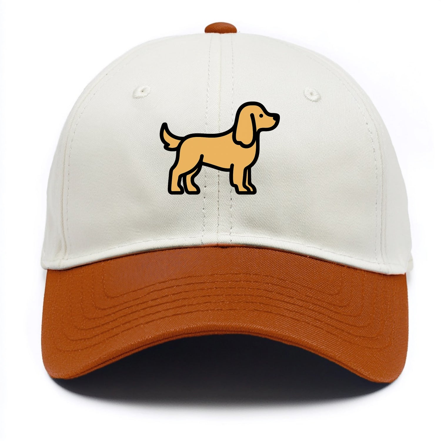 Cocker Spaniel - Golden colored flat side profile - Two Tone Cap - Orange