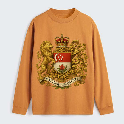 Singapore Merlion Emblem - Classic Long Sleeve Shirt - Orange