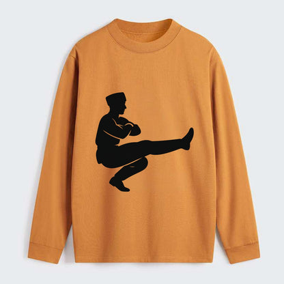 Russian Cossack dancer squat kick - Classic Long Sleeve Shirt - Orange