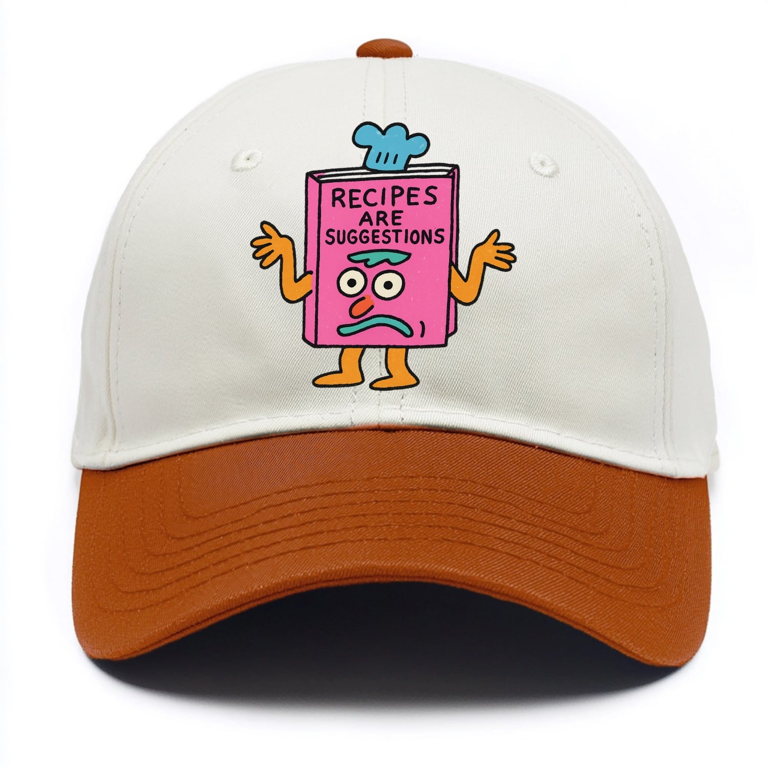 RECIPES ARE SUGGESTIONS | Cookbook shrugging - Two Tone Cap - Orange