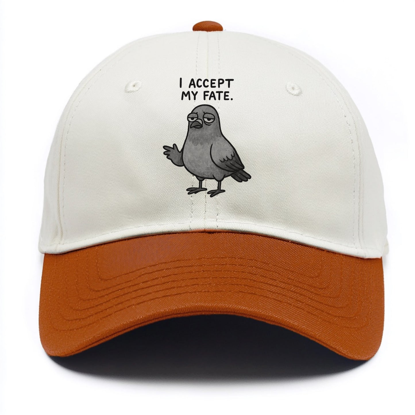 YOU MUST HONOR THE PIGEON | Grey pigeon - Two Tone Cap - Orange