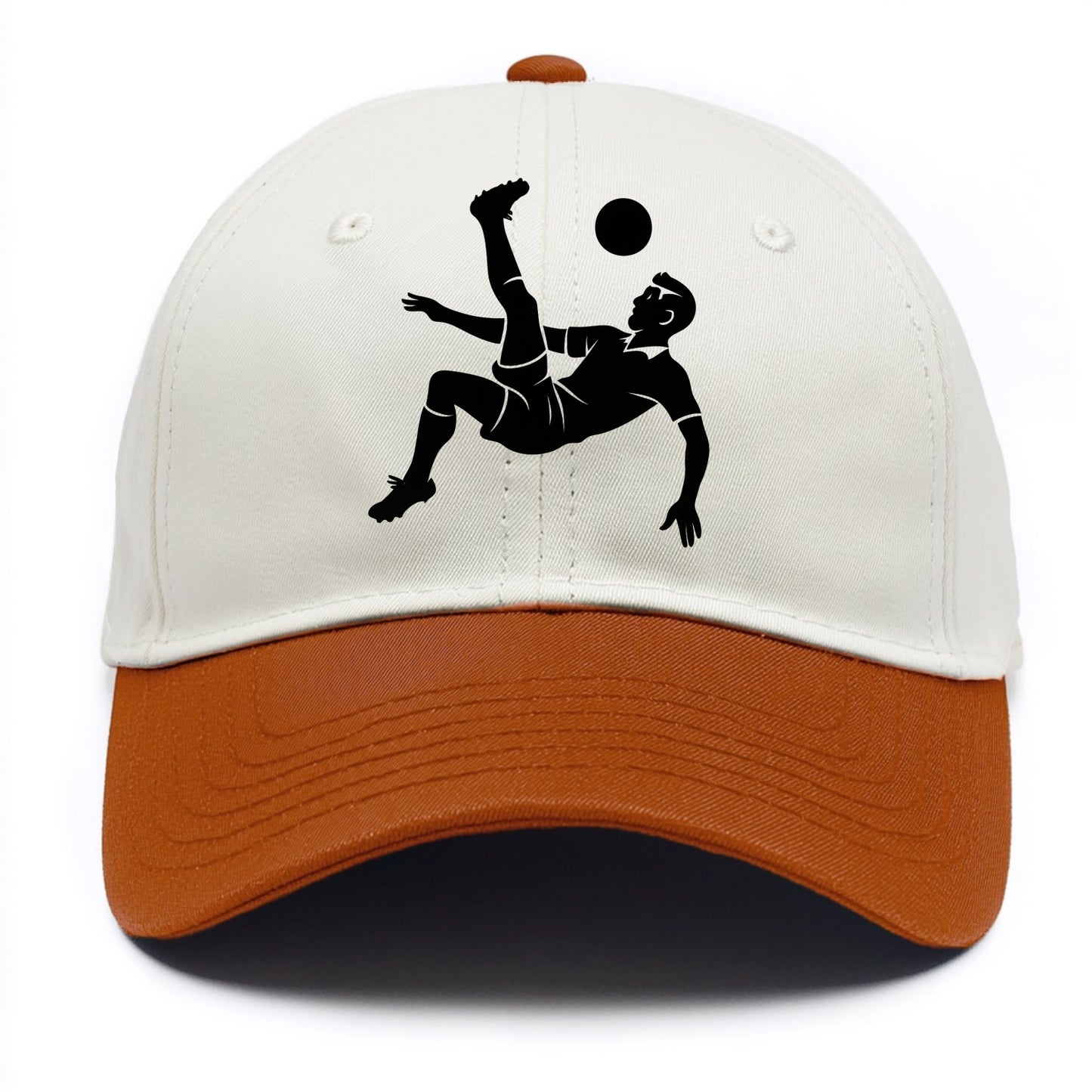 Soccer player doing a bicycle kick - Two Tone Cap - Orange