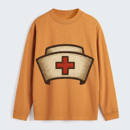 Nurse Cap  - Classic Long Sleeve Shirt - Orange