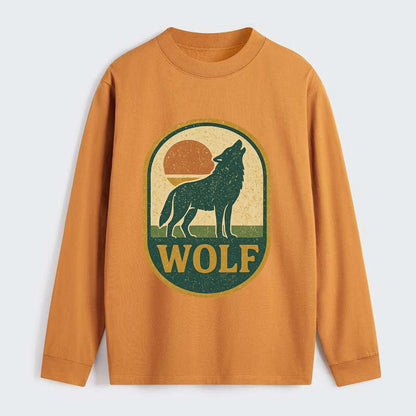 Carbon Fiber Wolf  - Classic Long Sleeve Shirt - Orange