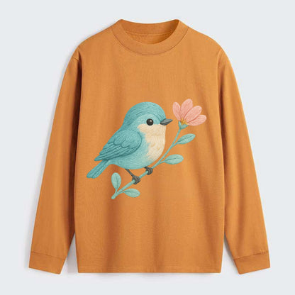 Aqua Chickadee - Classic Long Sleeve Shirt - Orange