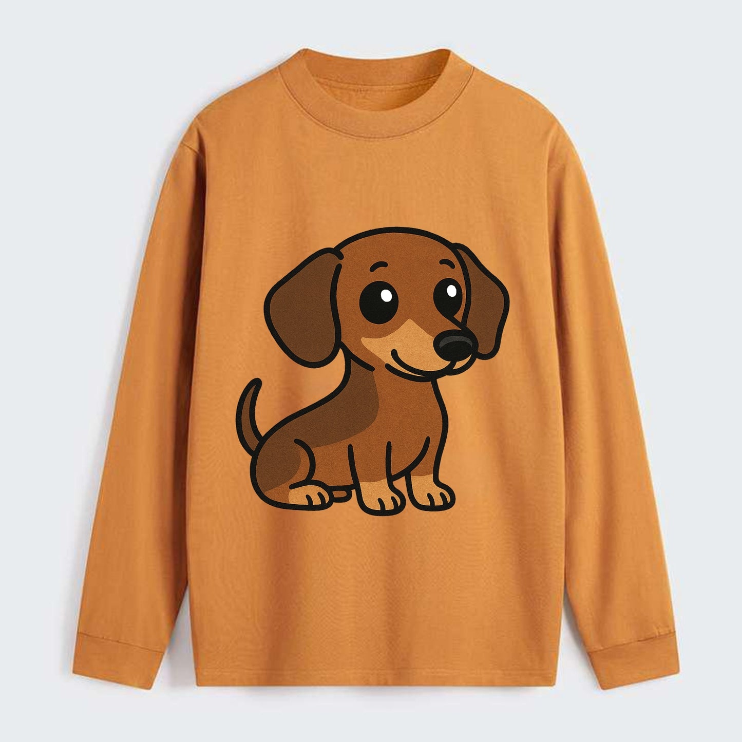 Dachshund - Long body profile view - Classic Long Sleeve Shirt - Orange
