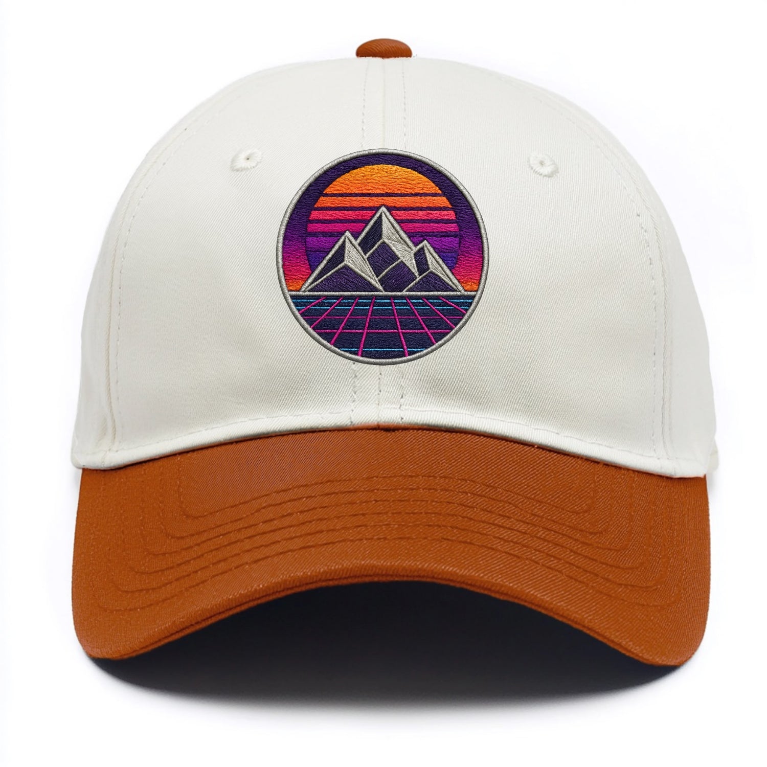 Retrowave Mountains - Two Tone Cap - Orange