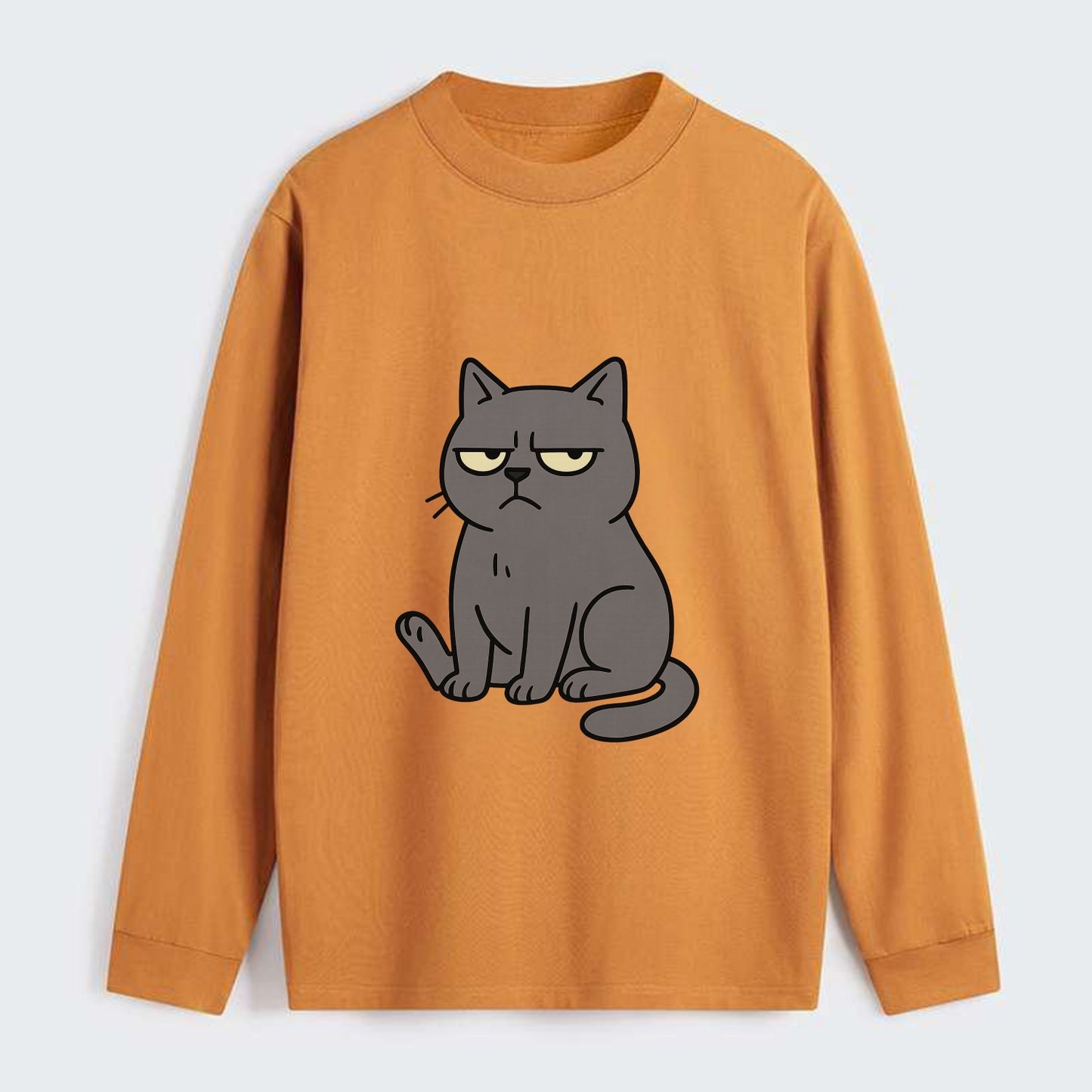 The Cat Judging Silently - Classic Long Sleeve Shirt - Orange
