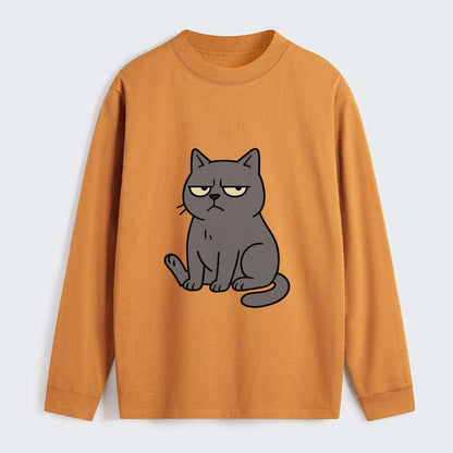 The Cat Judging Silently - Classic Long Sleeve Shirt - Orange