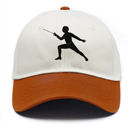 Fencer in lunge position - Two Tone Cap - Orange