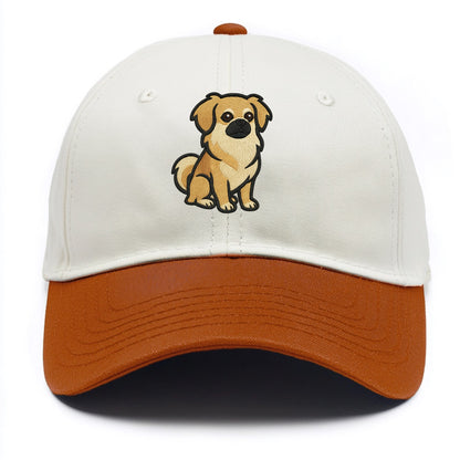 Tibetan Spaniel - Fawn small dog embroidered design - Two Tone Cap - Orange