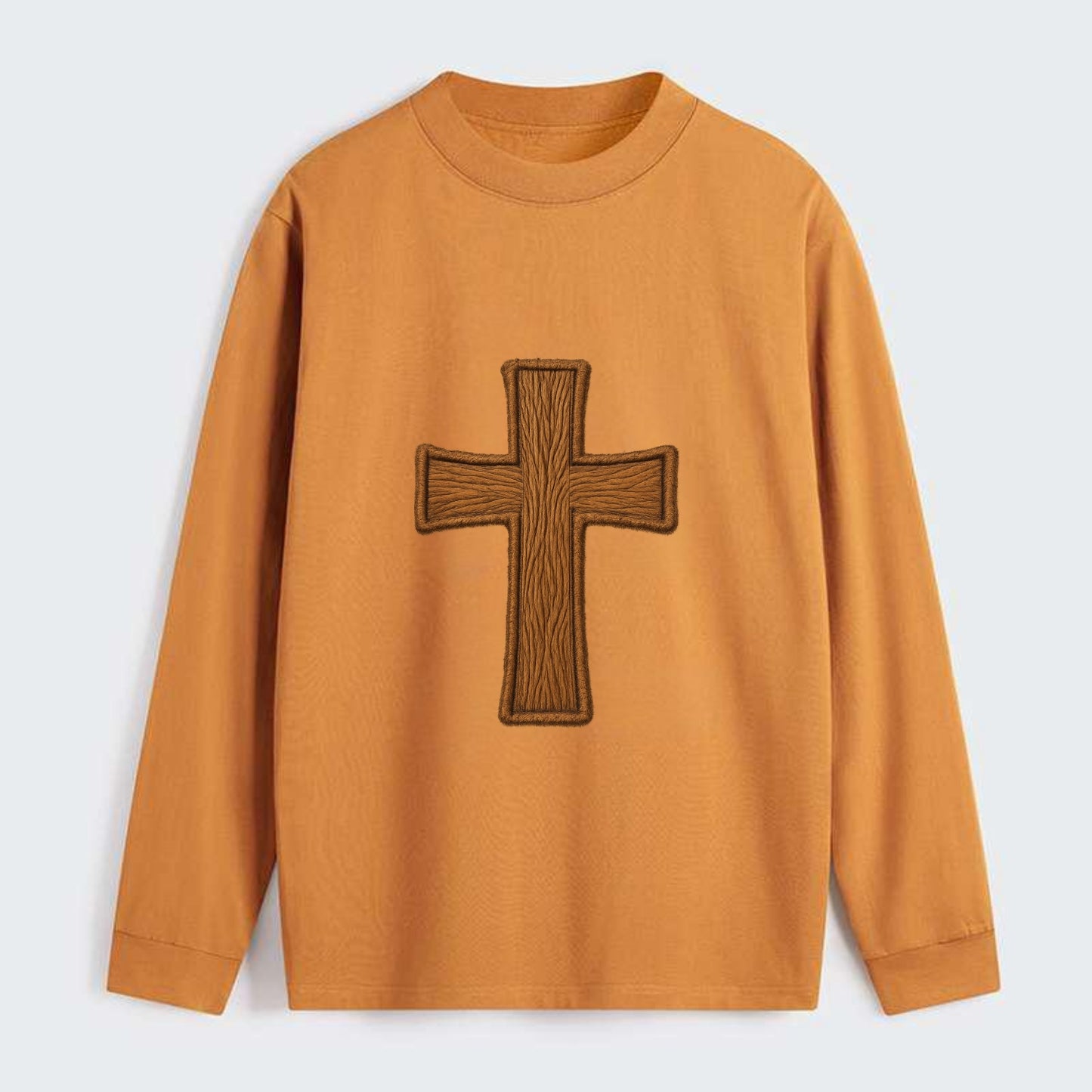 Carved Cross  - Classic Long Sleeve Shirt - Orange