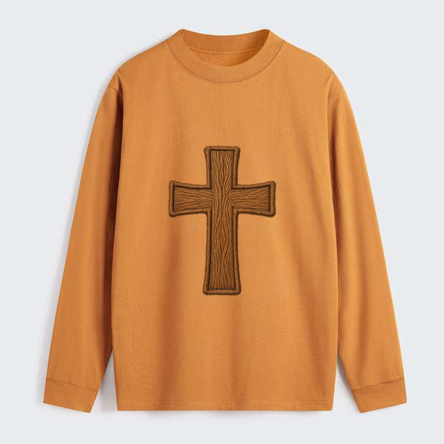Carved Cross  - Classic Long Sleeve Shirt - Orange