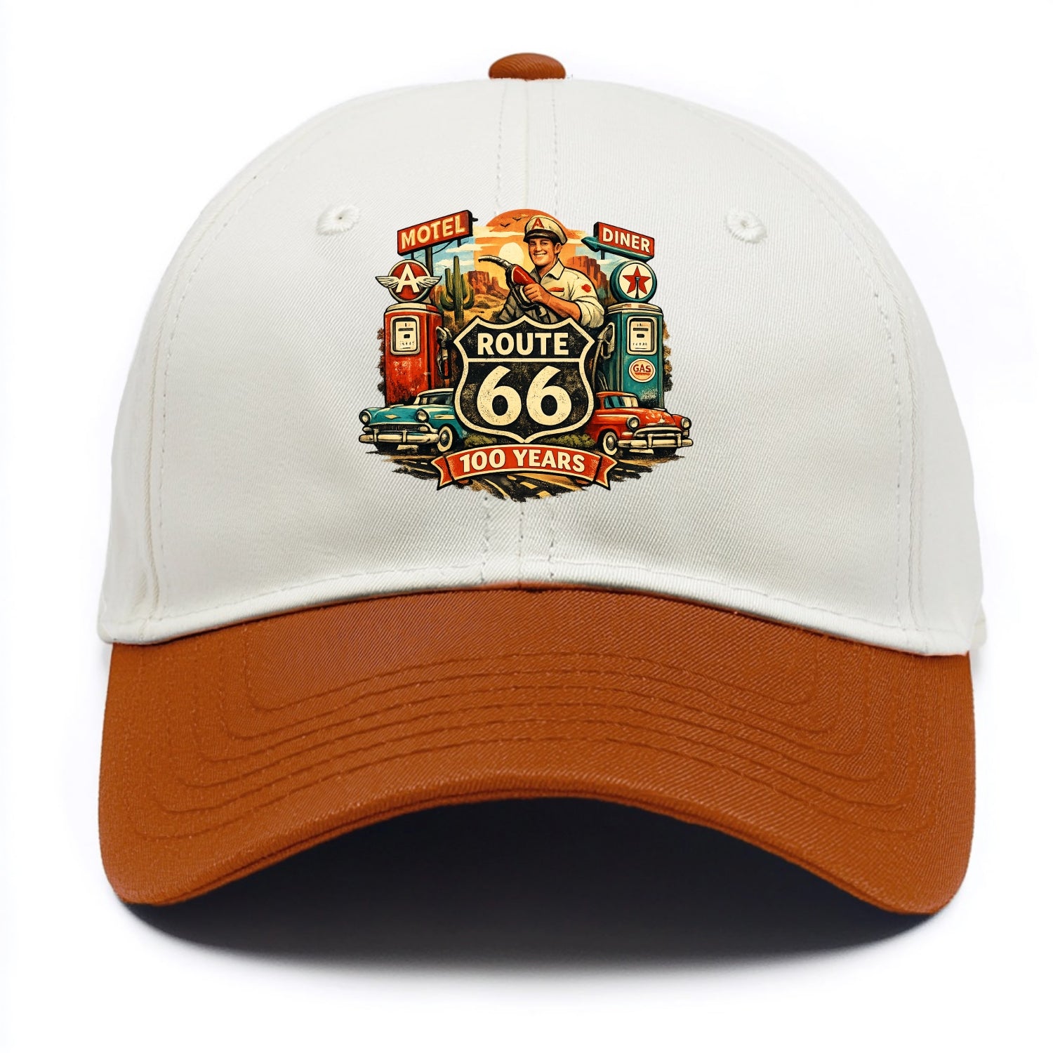 FILL ER UP | Vintage gas pumps | Flying A or Texaco style | Service station | Fuel - Two Tone Cap - Orange